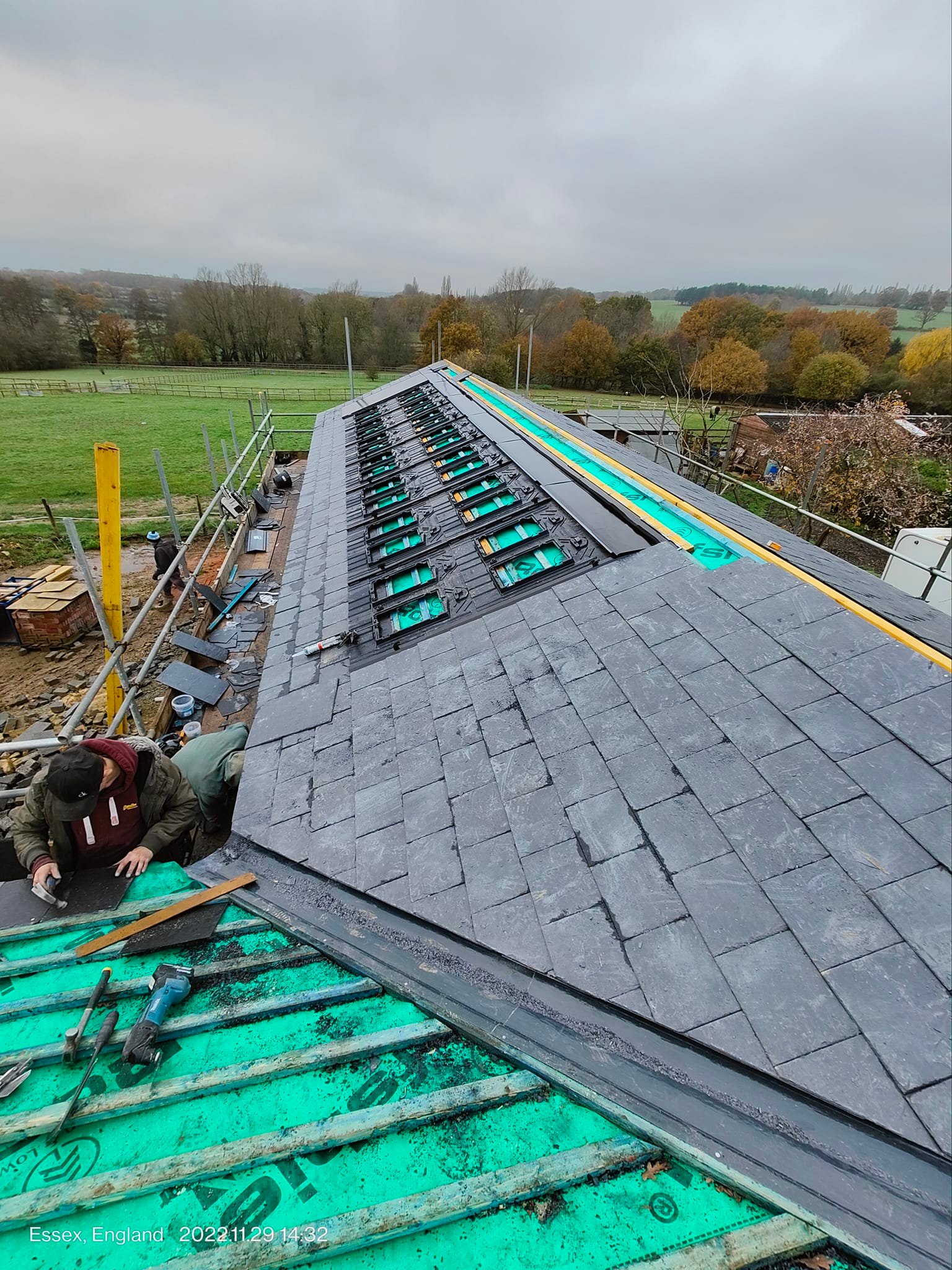 Roof solar panel tray installation Essex